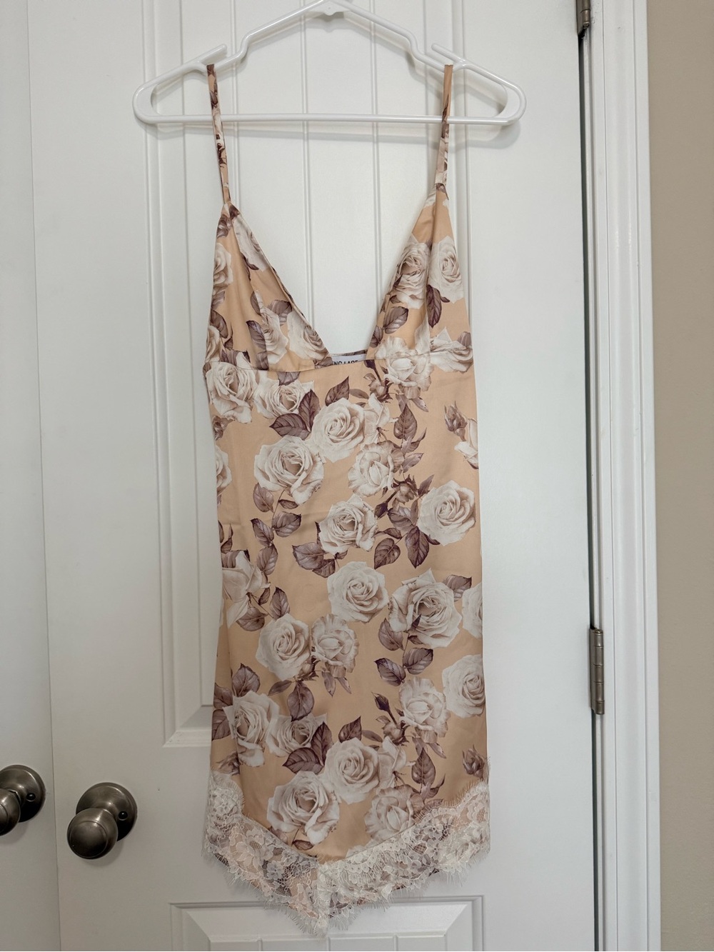 Floral Lace Trim Slip Dress